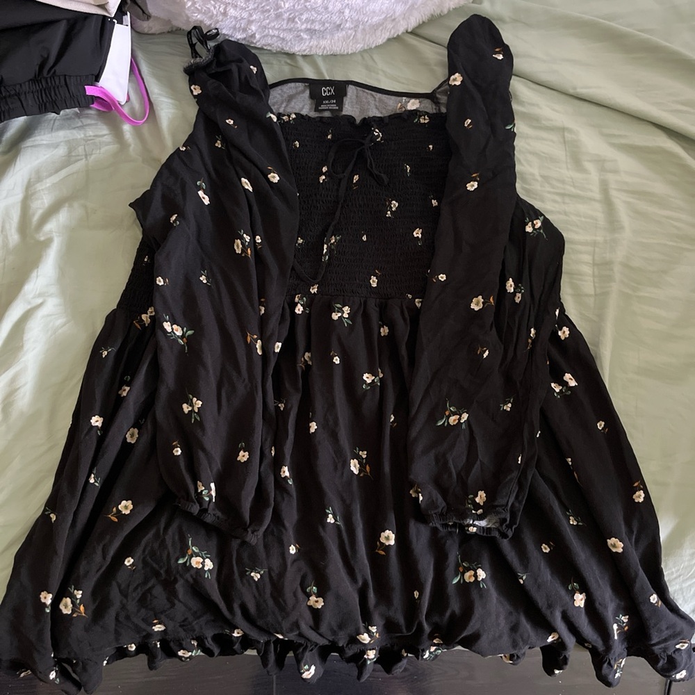 DEX Black Floral Maxi Dress